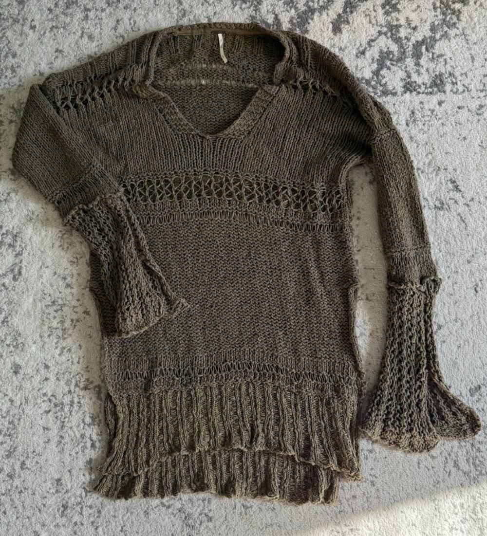 Free People Oversized Dark Green Oversized Sweater Size Small